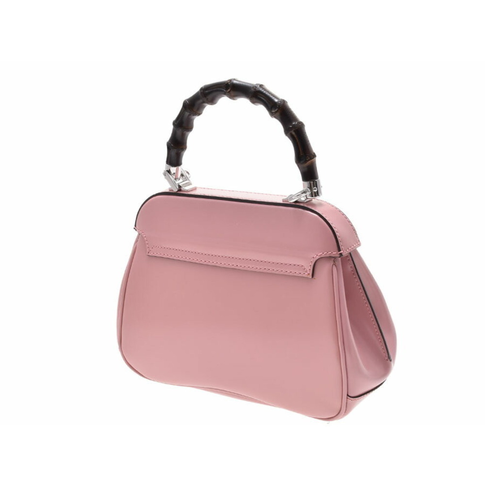 Gucci Calfskin Pink Bag Top Handle Bamboo